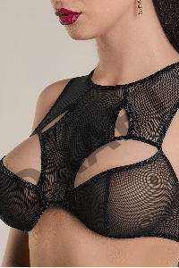 Бралетт Waname Delicacy c фигурными вырезами черный (42-44)