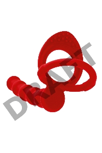 Насадка на пенис для двойного проникновения Black&Red by TOYFA, силикон, красная, 19,5 см