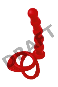 Насадка на пенис для двойного проникновения Black&Red by TOYFA, силикон, красная, 19,5 см