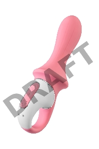 Нереалистичный вибратор Satisfyer Air Pump Booty 5, силикон, розовый, 15 см.