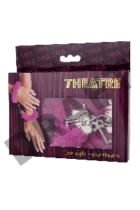 Наручники TOYFA Theatre, меховые, розовые, 28 см.