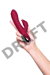 Вибратор с клиторальным стимулятором L'EROINA by TOYFA Sangra, силикон, бордовый, 20,5 см