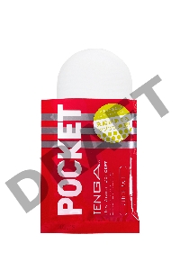 Нереалистичный мастурбатор TENGA Pocket Click Ball, TPE, белый, 7,5 см