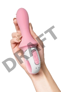 Нереалистичный вибратор Satisfyer Air Pump Booty 5, силикон, розовый, 15 см.