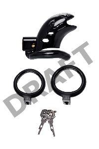 Пояс верности мужской Black&Red by TOYFA, ABS пластик, черный, 10 см