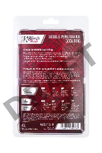 Насадка на пенис для двойного проникновения Black&Red by TOYFA, силикон, красная, 19,5 см