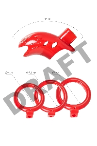 Пояс верности мужской Black&Red by TOYFA, ABS пластик, красный, 10 см