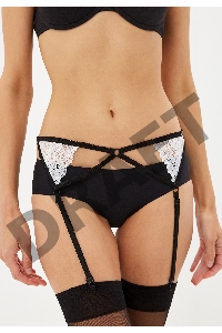 Фривольный пояс для чулок с белым кружевом (Hold on love)