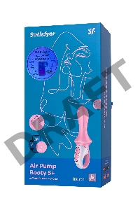 Нереалистичный вибратор Satisfyer Air Pump Booty 5, силикон, розовый, 15 см.
