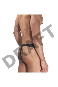 Трусы мужские стринги с гульфиком в синюю круглую сетку