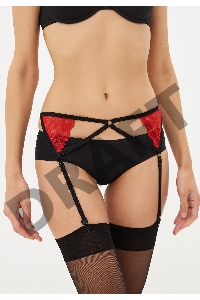 Фривольный пояс для чулок с красным кружевом (Hold on love)