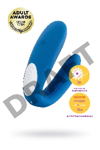 Многофункциональный стимулятор для пар Satisfyer Partner Whale, силикон, голубой, 17 см.