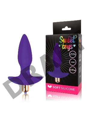 Фиолетовая коническая анальная пробка Sweet Toys - 10,5 см.