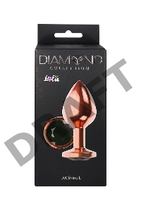 Пробка цвета розового золота с черным кристаллом Diamond Jet Shine L - 8,3 см.