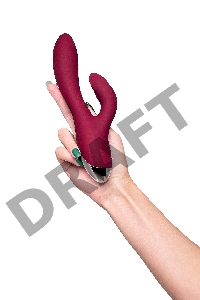 Вибратор с клиторальным стимулятором L'EROINA by TOYFA Mion, силикон, бордовый, 22 см