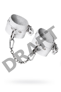 Наручники Pecado BDSM, мягкие с люверсами, натуральная кожа, белые