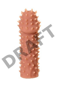 Насадка KOKOS  с дополнительной стимуляцией, реалистичная, TPE, бежевый, 12.7 см