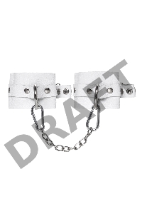 Наручники Pecado BDSM, мягкие с люверсами, натуральная кожа, белые