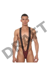 Боди мужское красный леопард L/XL