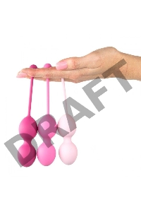 Набор из 3 розовых вагинальных шариков FemmeFit Advanced Pelvic Muscle Training Set