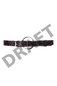 Кляп Кольцо 46 мм с красной строчкои Pecado BDSM, натуральная кожа, черный