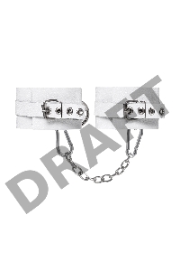 Наручники Pecado BDSM, мягкие с люверсами, натуральная кожа, белые