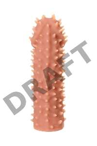 Насадка KOKOS  с дополнительной стимуляцией, реалистичная, TPE, бежевый, 12.7 см