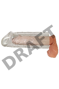 Насадка на член прозрачная, закрытая Mega Dick Sleeve