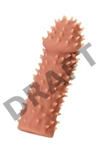 Насадка KOKOS  с дополнительной стимуляцией, реалистичная, TPE, бежевый, 12.7 см