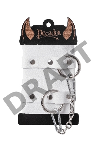 Наручники Pecado BDSM, мягкие с люверсами, натуральная кожа, белые