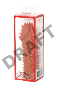 Насадка KOKOS  с дополнительной стимуляцией, реалистичная, TPE, бежевый, 12.7 см