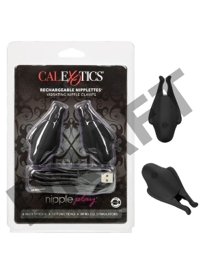 Черные виброзажимы для сосков Nipple Play Rechargeable Nipplettes