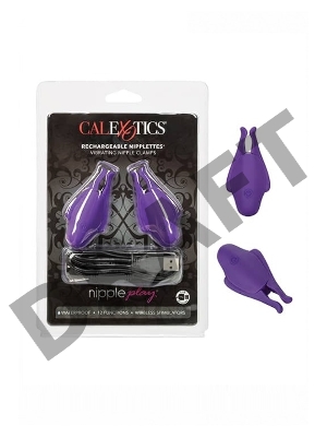 Фиолетовые виброзажимы для сосков Nipple Play Rechargeable Nipplettes