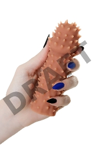 Насадка KOKOS  с дополнительной стимуляцией, реалистичная, TPE, бежевый, 12.7 см