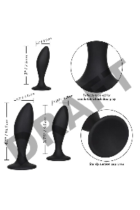 Набор из трех черных анальных пробок Silicone Anal Curve Kit