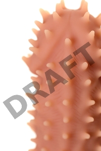 Насадка KOKOS  с дополнительной стимуляцией, реалистичная, TPE, бежевый, 12.7 см