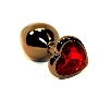 Чёрная пробка с красным сердцем-кристаллом - 7 см.