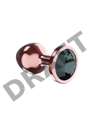 Пробка цвета розового золота с черным кристаллом Diamond Jet Shine S - 7,2 см.