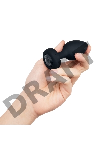 Черная анальная вибровтулка с кристаллом Vibrating Jewel Plug M/L - 10,5 см.