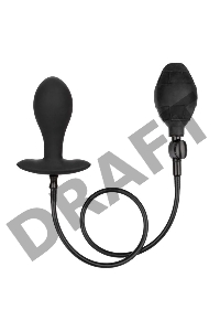 Черная расширяющаяся анальная пробка Weighted Silicone Inflatable Plug Large - 8,25 см.