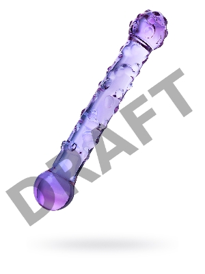 Двусторонний фаллоимитатор Sexus Glass, стекло, фиолетовый, 19,5 см