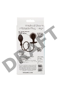 Черная расширяющаяся анальная пробка Weighted Silicone Inflatable Plug Large - 8,25 см.