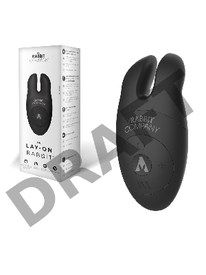 Черный вибростимулятор с ушками The Lay-on Rabbit