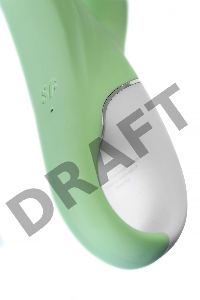 Нереалистичный вибратор Satisfyer Air Pump Bunny 5, силикон, зеленый, 15 см.