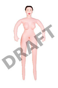 Кукла надувная Gabriella с реалистичной головой, брюнетка, TOYFA Dolls-X, с тремя отверстиями,  кибе