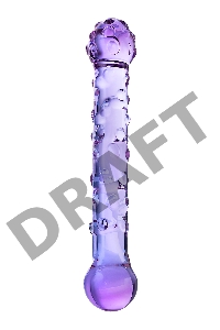Двусторонний фаллоимитатор Sexus Glass, стекло, фиолетовый, 19,5 см