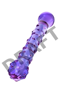 Двусторонний фаллоимитатор Sexus Glass, стекло, фиолетовый, 19,5 см