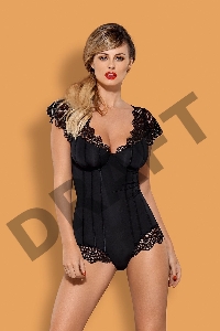 Боди черное с сентчатыми вставками Moketta (Obsessive)