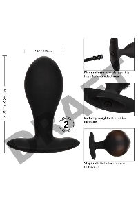Черная расширяющаяся анальная пробка Weighted Silicone Inflatable Plug Large - 8,25 см.