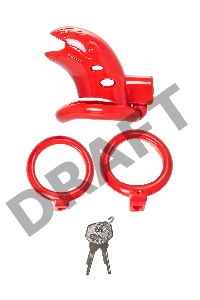 Пояс верности мужской Black&Red by TOYFA, ABS пластик, красный, 10 см